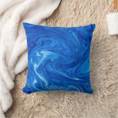 シンプルと青エレガント大理石抽象芸術アートワーク | クッション (ブランケット)