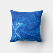 シンプルと青エレガント大理石抽象芸術アートワーク | クッション (裏面)