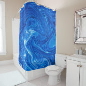 シンプルと青エレガント大理石抽象芸術アートワーク | シャワーカーテン (インサイチュ)