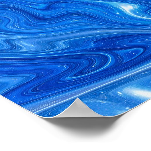 シンプルと青エレガント大理石抽象芸術アートワーク | ポスター (角)