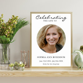 シンプルなお別れのライフフォト 追悼式記念 ポスター