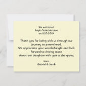 シンプルなお礼状　新生児発表 案内状 (裏面)