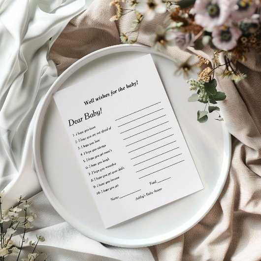 シンプルなお祝いの言葉 赤ちゃんのシャワーゲーム 招待状