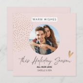 シンプルなお祭り カップル写真 クリスマスホリデー シーズンカード (正面/裏面)