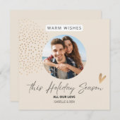 シンプルなお祭り カップル フォト クリスマス ホリデー (正面/裏面)