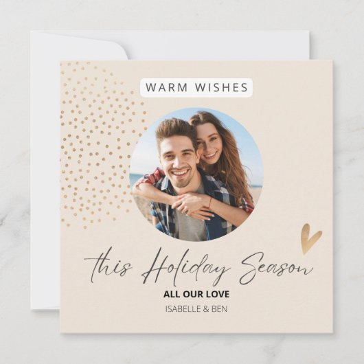 シンプルなお祭り カップル フォト クリスマス ホリデー (正面)