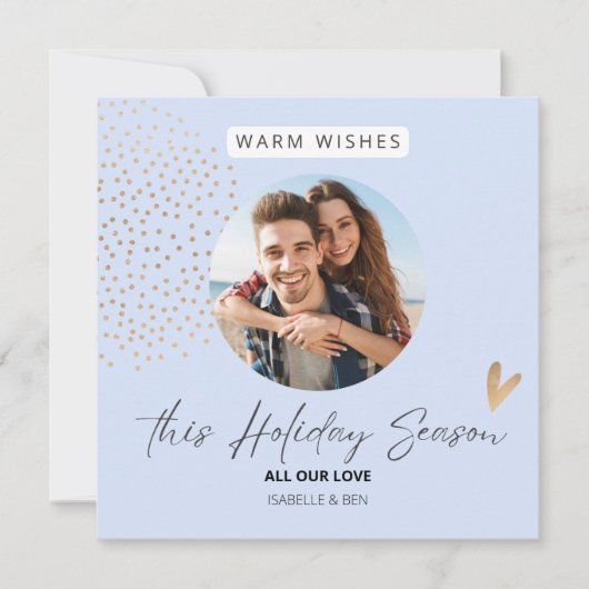 シンプルなお祭り カップル フォト クリスマス ホリデー (正面)