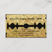 シンプルなかみそりの金ゴールドの刃の理容師 名刺 (裏面)