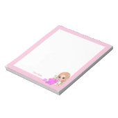 シンプルなかわいい妖精と花 ノートパッド (回転)