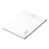 シンプルなかわいい白猫 ノートパッド (回転)