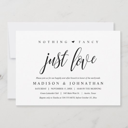 シンプルながらも愛に満ちた、ハッピーエンドのブランチ 招待状 (正面)