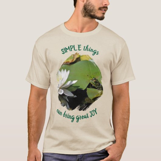 シンプルなことカエル励ましの引用 Tシャツ (正面)