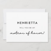 シンプルなご提案　私のマトロン・オブ・オナーになってくれますか 招待状 (正面)