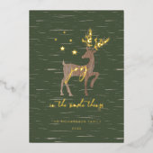 シンプルなものの中の喜び　樺の皮　木目　鹿 箔シーズンカード (正面)