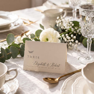 シンプルなアイボリーの結婚式テーブルプレイスカード プレイスカード