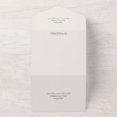 シンプルなアイボリー&錆バラQRコード オールインワン招待状 (外側)