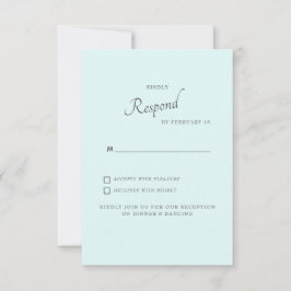 シンプルなアクアグリーンの結婚式RSVP 招待状