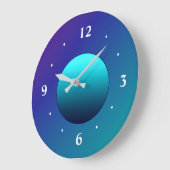 シンプルなアクアグリーンムーン ラージ壁時計 (傾斜)