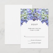 シンプルなアジサイの結婚式の返信ハガキ 出欠カード (正面/裏面)