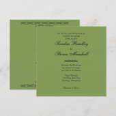 シンプルなアスパラガスのグリーン結婚式招待状 招待状 (正面/裏面)