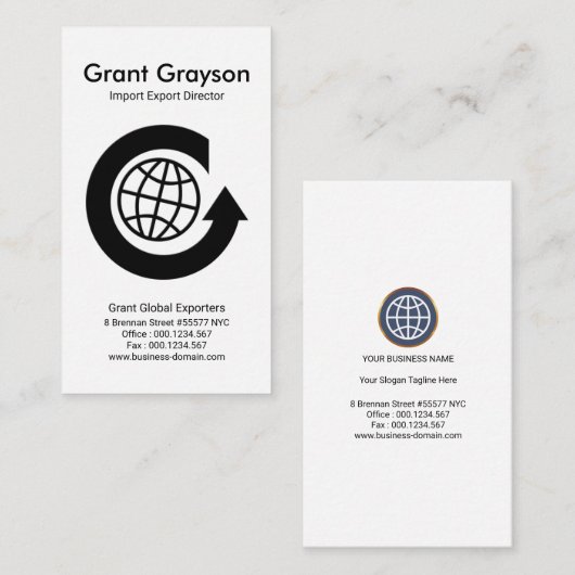 シンプルなアルファベットGの全体的な円の輸出入 名刺 (正面/裏面)