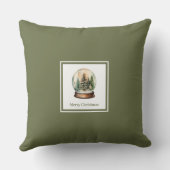 シンプルなアースカラーのおしゃれな家族の名前のクリスマスギフト クッション (裏面)