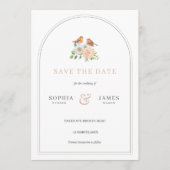 シンプルなアーチのラブバード・セーブ・ザ・デートの招待状 招待状 (正面)