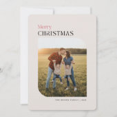 シンプルなアーチの家族写真クリスマスカード シーズンカード (正面)