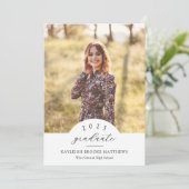 シンプルなアーチ型の年2写真卒業発表 招待状 (スタンド正面)