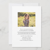 シンプルなアーチ型の2年目の写真 卒業おめでとうの発表 招待状 (裏面)