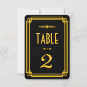 シンプルなアートデコ ブラック&ゴールド テーブルナンバー (正面)