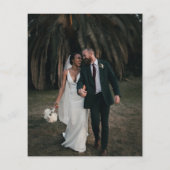 シンプルなイニシャルとカリグラフィーの写真を使った結婚式のご案内 (裏面)