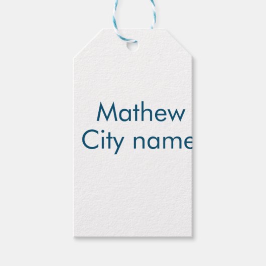 シンプルなイニシャルモノグラムにあなたのお名前を入れて ギフトタグ (正面)