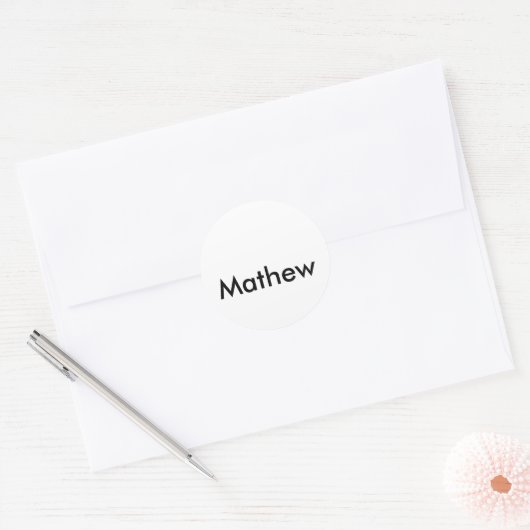 シンプルなイニシャルモノグラムにあなたのお名前を入れて ラウンドシール (封筒)