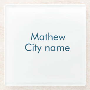 シンプルなイニシャルモノグラム あなたの名前を追加 ガラスコースター