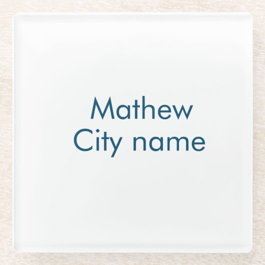 シンプルなイニシャルモノグラム あなたの名前を追加 ガラスコースター (正面)