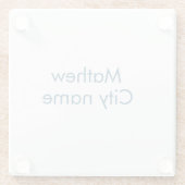 シンプルなイニシャルモノグラム あなたの名前を追加 ガラスコースター (裏面)