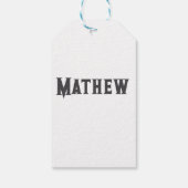 シンプルなイニシャルモノグラム あなたの名前を追加 ギフトタグ (裏面)