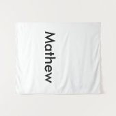 シンプルなイニシャルモノグラム あなたの名前を追加 タペストリー (正面(横))