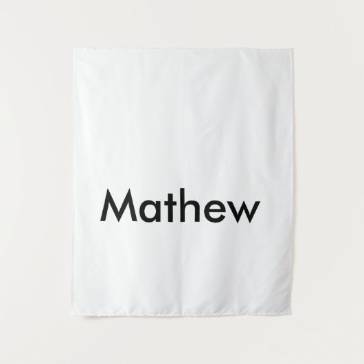 シンプルなイニシャルモノグラム あなたの名前を追加 タペストリー (正面)