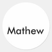 シンプルなイニシャルモノグラム 名前を追加してください ラウンドシール (正面)