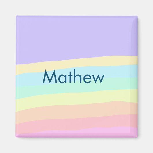 シンプルなイニシャルモノグラム 名前を追加 マグネット (正面)