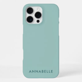 シンプルなイニシャル ティールブルー モノグラム iPhone 16 PRO MAXケース