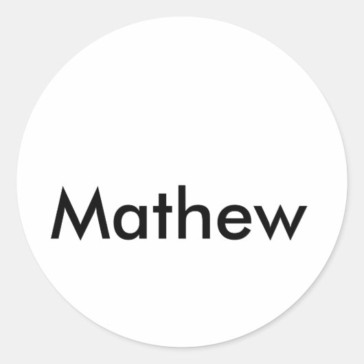 シンプルなイニシャル モノグラム 名前を追加 ラウンドシール (正面)