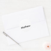 シンプルなイニシャル モノグラム 名前を追加 レター ラウンドシール (封筒)