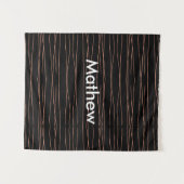 シンプルなイニシャル 名前を追加 男性 ミニマル デザイン タペストリー (正面(横))