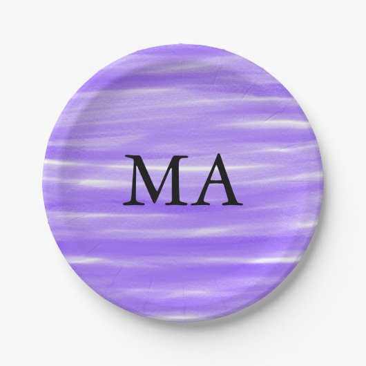 シンプルなイニシャル 名前を追加 男性 ミニマル デザイン ペーパープレート (正面)