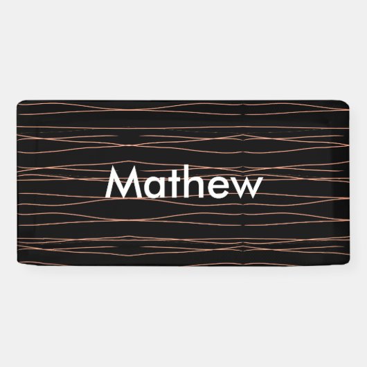 シンプルなイニシャル 名前を追加 男性 ミニマル デザイン 横断幕 (横)