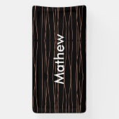 シンプルなイニシャル 名前を追加 男性 ミニマル デザイン 横断幕 (縦)