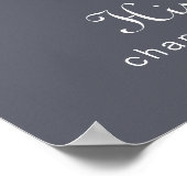 シンプルなイブニングボホウェディングバーメニューポスター ポスター (角)